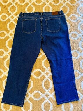 Ralph Lauren Blue Denim Jeans with Brown Leather Patch